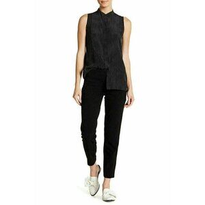 Leighton Juniors Black Rayon Wide Waist Work Wear Slim Skinny Pants Size 5
